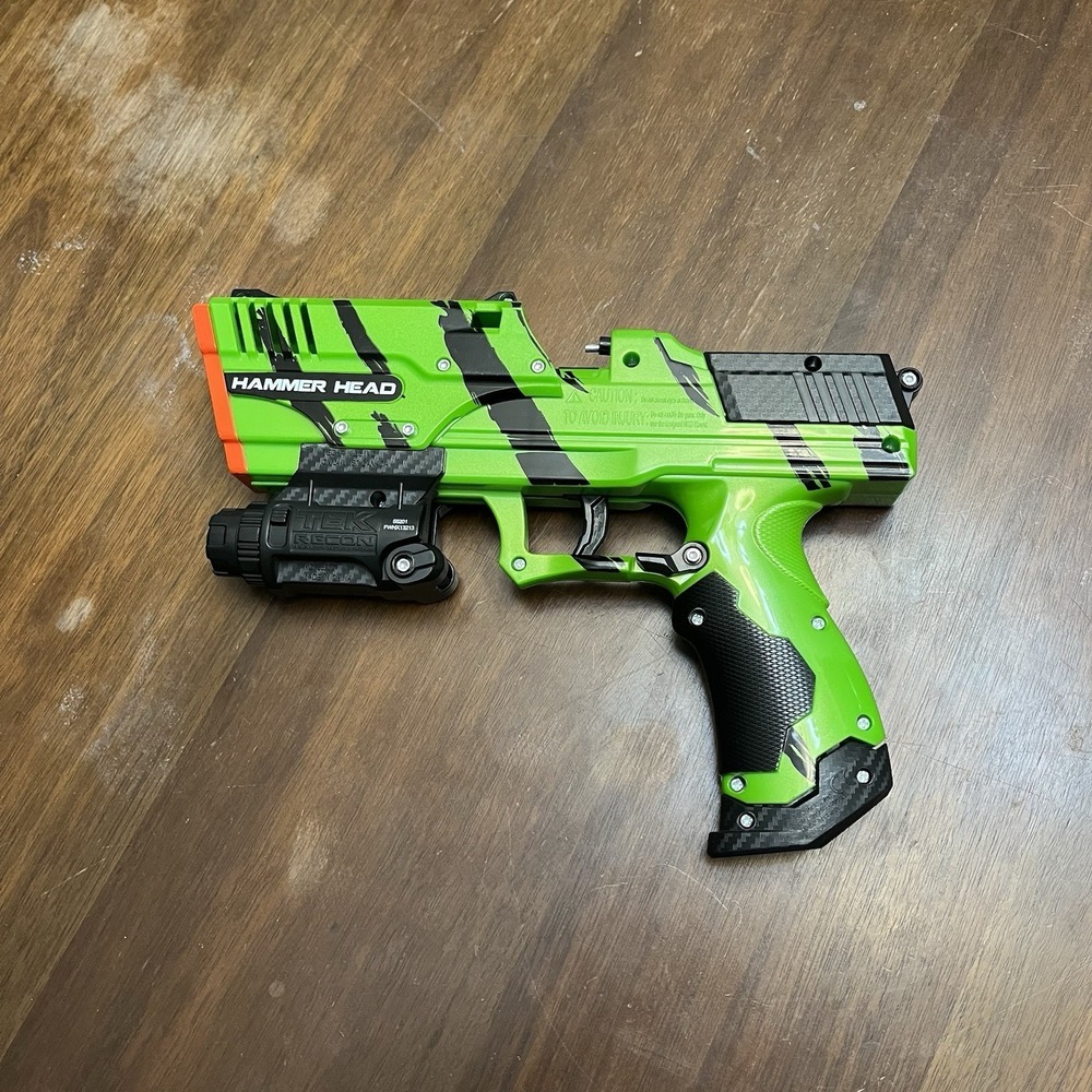 Tek Recon Hammer Head Toy Gun Blaster Green Toy Tested And Cleaned